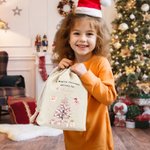 Gepersonaliseerde A Magical Christmas Delivery Pink Fairy Drawstring Bag met naam Kerstcadeau voor meisjes