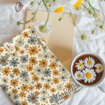 Personalized Pastoral Wildflowers Book Sleeve Protector with Name and Front Pocket Birthday Gift for Book Lovers