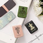 Marque-page magnétique en cuir avec nom Cadeau d'anniversaire pour bibliothécaire Amoureux des livres chrétiens