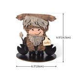 Personalized Cute Highland Cow Wooden Tabletop Decor with 12 Interchangeable Hats and Engraved Name Ear Tag Christmas Easter Gift for Cow Lovers