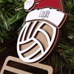 Ballon de Baseball Volleyball Personnalisé avec Chapeau de Père Noël Porte monnaie Ornement de Noël avec Nom Année Fête Favors Cadeau pour Entraîneur 