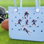 Personalized Acrylic Photo Bag Button Charms Accessory for Bogg Game Day Birthday Gift for Sport Mom Sport Lovers