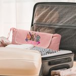 Personalized Scissor Leopard Print Portable Hair Tool Storage Bag with Heat Resistant Mat and Name Birthday Travel Accessories Gift for Women