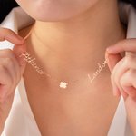 Personalized Dainty Four-Leaf Clover 1-6 Names Necklace Birthday Mother's Gift for Women