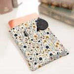 Personalized Pastoral Wildflowers Book Sleeve Protector with Name and Front Pocket Birthday Gift for Book Lovers