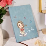 Personalizzato Cartoon mamma nonna nascita bouquet di fiori 100 pagine A5 pelle foderato Journal Notebook con nome compleanno regalo di Natale per le donne