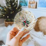 Personalized Glitter Bow Christmas Tree  Acrylic Ornament with Name and Initial Holiday Decor Christmas Gift for Friend Family