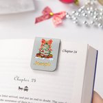 Marque-page magnétique en cuir personnalisé avec nom gravé Fournitures scolaires Cadeau de Noël pour les rats de bibliothèque Amoureux des livres