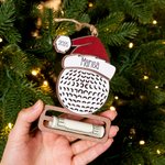 Ballon de Baseball Volleyball Personnalisé avec Chapeau de Père Noël Porte monnaie Ornement de Noël avec Nom Année Fête Favors Cadeau pour Entraîneur 