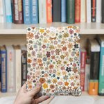 Personalized Pastoral Wildflowers Book Sleeve Protector with Name and Front Pocket Birthday Gift for Book Lovers