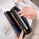 Portefeuille Multi-Pli en Cuir Personnalisé avec Nom et 1-3 Motifs de Chien Chat Cadeau Noël Anniversaire pour Amoureux d'Animal de Compagnie