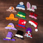 Personalized Cute Highland Cow Wooden Tabletop Decor with 12 Interchangeable Hats and Engraved Name Ear Tag Christmas Easter Gift for Cow Lovers