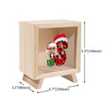 Tirelire en bois transparente avec bonnet de Père Noël Initiale Joyeux Noël Anniversaire Cadeau pour enfants