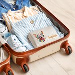 Gepersonaliseerde kleurrijke Glitter Kerstmis Rendier PU lederen make-up tas met naam Travel Essentials kerstcadeau voor vrouwen