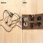 Henkilökohtainen kannettava nahkainen johtojärjestäjä kaiverrettu monogrammi Tech Accessory Isänpäivä syntymäpäivälahja Travel Innostunut Business Mie