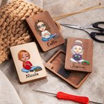 Personalised Cartoon Crochet Knitting Mom Grandma Wooden Needle Storage Box with Magnet and Name Christmas Birthday Gift for Women Craft Lovers