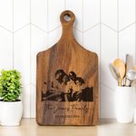 Personalized Engraved Photo Text Date Wooden Bamboo Reversible Cutting Board with Grip Made in USA Housewarming Anniversary Gift for Family