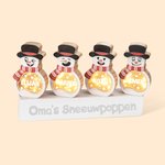 Gepersonaliseerd LED Sneeuwpop Houten Decoratie met Naam Kerstcadeaus voor Familie en Kinderen