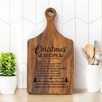 Personalized Wood Engraved Christmas Recipe Reversible Cheese Charcuterie Cutting Board with Finger Grip Christmas Housewarming Gift for Family