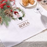 Torchon gaufré personnalisé avec nom Décoration de cuisine Cadeau de Noël pour la famille et les amis
