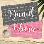 Personalised Oversized Heart Name Beach Towel Quick Dry Summer Holiday Essentials Birthday Beach Party Gift for Kids Family