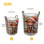 Personalised Santa Hat Highland Cow Storage Laundry Basket with Handle Name Housewarming Christmas Gift for Friends Family