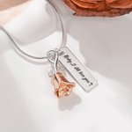 Personalizada Rose Flower Urna Collar con nombre grabado Cremación Joyería Simpatía Memorial Regalo para las mujeres