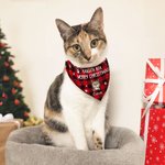 Personalised Christmas Plaid Cartoon Naughty Pet Avatar Adjustable Dog Cat Bandana with Name Birthday Holiday Party Costume Gift for Pet Owners