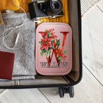 Boîte à bijoux personnalisée 3D Holly Floral Initial avec Nom Changement de couleur LED Miroir de maquillage Anniversaire Accessoires de voyage Cadeau