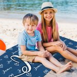Personalised Oversized Heart Name Beach Towel Quick Dry Summer Holiday Essentials Birthday Beach Party Gift for Kids Family