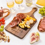 Personalized Engraved Photo Text Date Wooden Bamboo Reversible Cheese Charcuterie Cutting Board with Grip Housewarming Anniversary Gift for Family