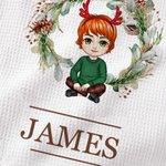 Torchon gaufré personnalisé avec nom Décoration de cuisine Cadeau de Noël pour la famille et les amis