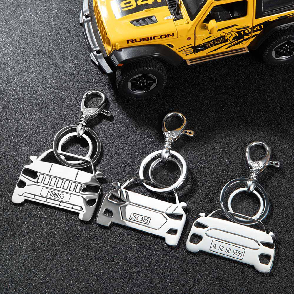 Personalized Car Keychain In Any Model with Number Plate Info Birthday ...