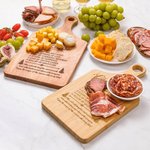 Personalized Wood Engraved Christmas Recipe Reversible Cheese Charcuterie Cutting Board with Finger Grip Christmas Housewarming Gift for Family