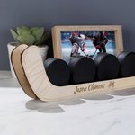 Personalized Wooden Hockey Stick Design Hockey Puck Display Shelf with Text Birthday Home Decor Gift for Hockey Players