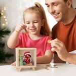 Tirelire en bois transparente avec bonnet de Père Noël Initiale Joyeux Noël Anniversaire Cadeau pour enfants