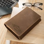 Henkilökohtainen kannettava nahkainen johtojärjestäjä kaiverrettu monogrammi Tech Accessory Isänpäivä syntymäpäivälahja Travel Innostunut Business Mie