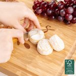 Personalised Engraved Wheat Leaf Name FSC Bamboo Kitchen Charcuterie Chopping Board with Juice Groove Housewarming Wedding Gift for Family Friend