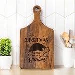 Tabla de cortar para embutidos personalizada con gorro de Papá Noel y asa para los dedos Regalo de inauguración de la casa en Navidad para la familia