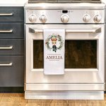 Torchon gaufré personnalisé avec nom Décoration de cuisine Cadeau de Noël pour la famille et les amis