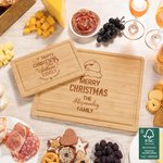 Personalized Santa Hat Christmas Hut Engraved Name FSC Bamboo Charcuterie Cutting Board with Juice Groove Housewarming Holiday Gift for Family Friend