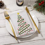 Ligne Personnalisée Arbre de Noël Magique Serviette Gaufrée Microfibre Super Absorbante avec Nom Festival Cuisine Décoration Fête de Noël Cadeau pour 
