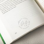 Personalized Floral Monogram Initials Book Embossing Stamp Hand-held Embosser with Storage Bag Birthday Book Club Library Gift for Bookworms Readers