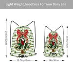 Henkilökohtainen Coquette Bow Faux Glitter joulukuusi kaksipuolinen painettu kiristysnauha lahjapussi Initial ja nimi joululahja perheelle