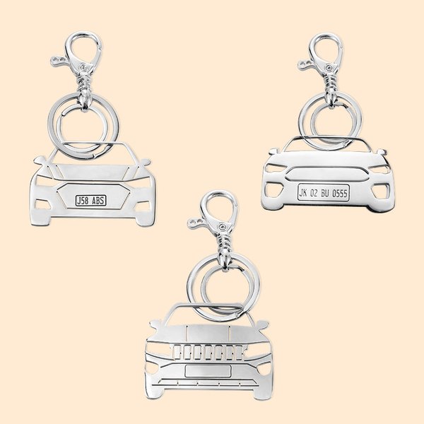 Personalisierter Edelstahl Auto-Schlüsselanhänger in Jedem Modell mit Autokennzeichen Geburtstagsgeschenk für Auto-Enthusiasten Herr