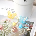 Personalized Colorful Butterfly Straw Cover Topper with Initial Charm Accessories for Stanley Birthday Gift for Women Girls