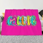 Gepersonaliseerde heldere Paisley Bloemen Doodle Zachte deken met naam Home Decor Vakantie Verjaardagscadeau voor kinderen