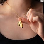 Personalized Gamepad Magnetic Pendant Necklace with Engraved Initials Valentine's Day Gift for Game Couple