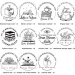Gepersonaliseerde Embosser Stempel met Naam Kerstcadeau voor Boekenliefhebbers Bibliothecaris en Boekenclub