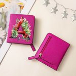 Personalized Portable Holly Leather Bifold Pocket Wallet with Multiple Card Slots Birthday Christmas Gift for Friend Family